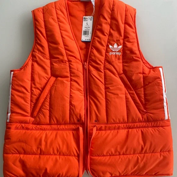 Adidas Orange Puffer Vest - Picture 4 of 7
